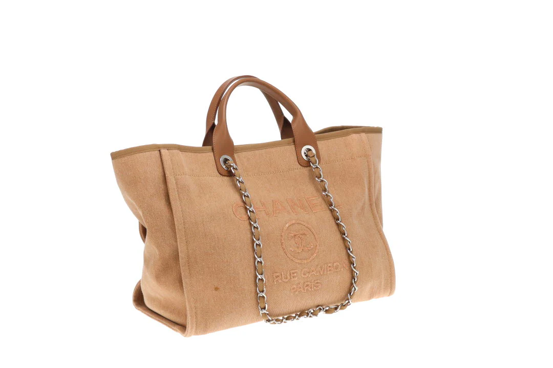 Chanel Deauville Tote Beige With Sequin Logo 23 Series - Image 5