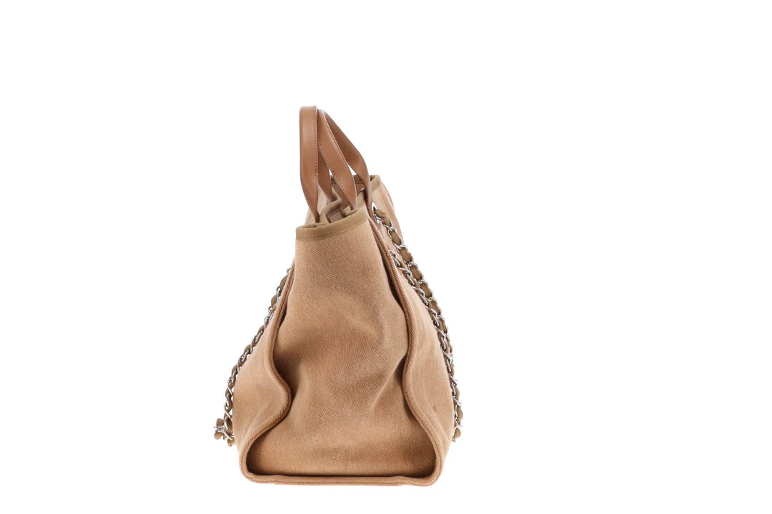 Chanel Deauville Tote Beige With Sequin Logo 23 Series - Image 6