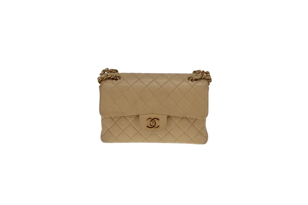 Chanel Double Sided Classic Flap In Beige Lambskin Leather And Gold Hardware Vintage 1996/97 - Image 3