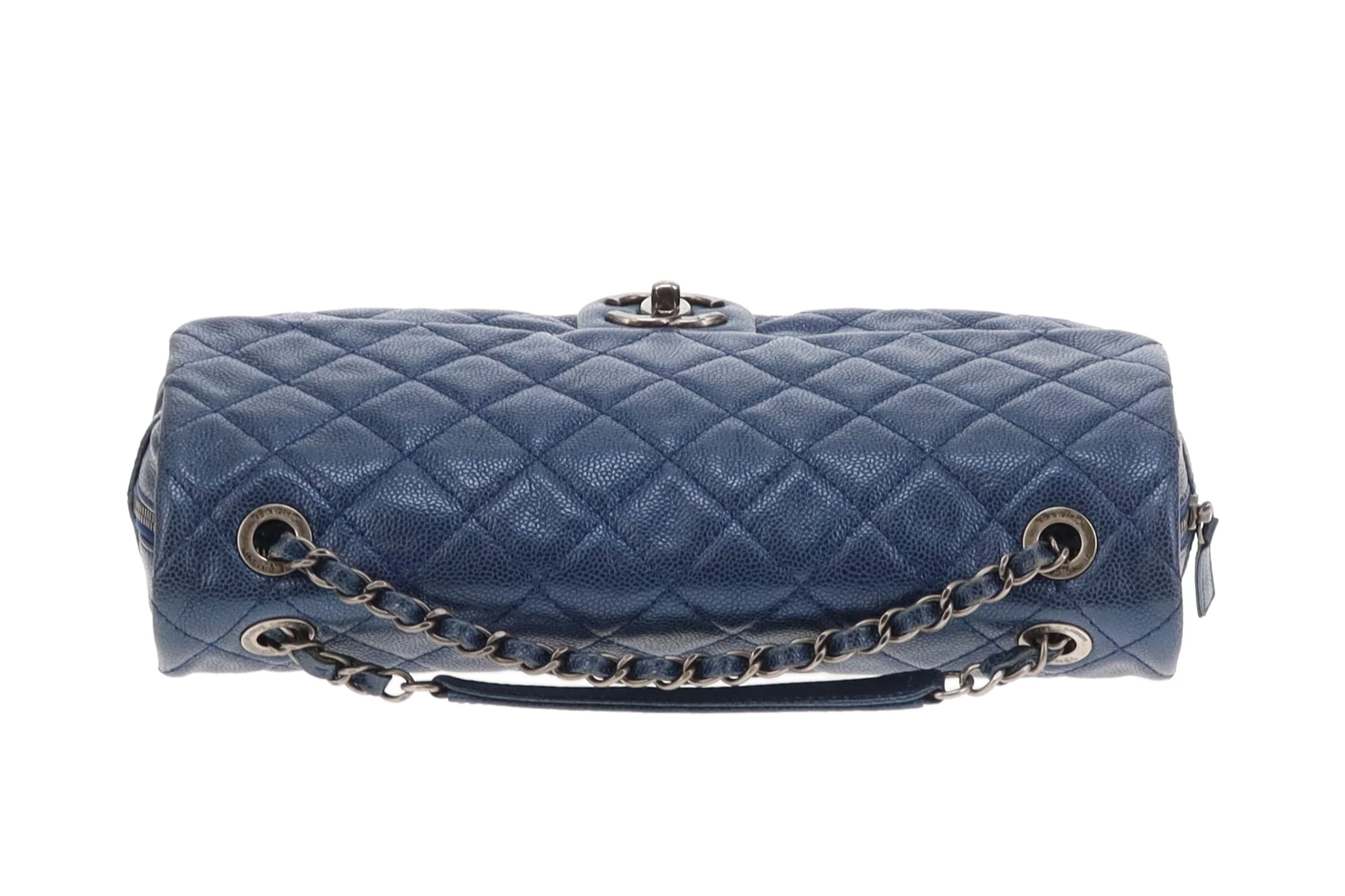 Chanel Easy Flap Metallic Blue Caviar 2012 - Image 13