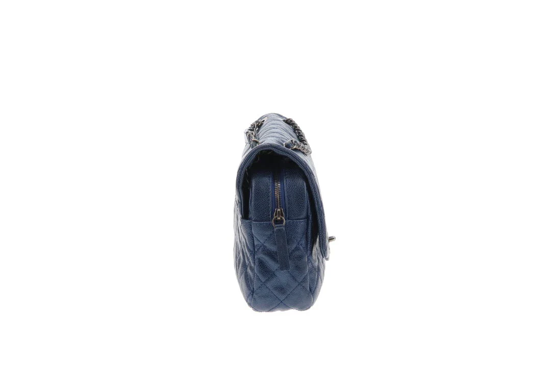 Chanel Easy Flap Metallic Blue Caviar 2012 - Image 7