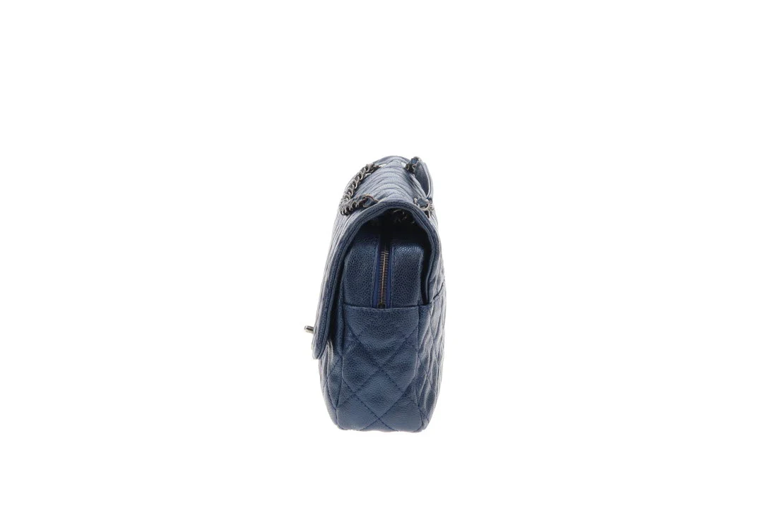 Chanel Easy Flap Metallic Blue Caviar 2012 - Image 9