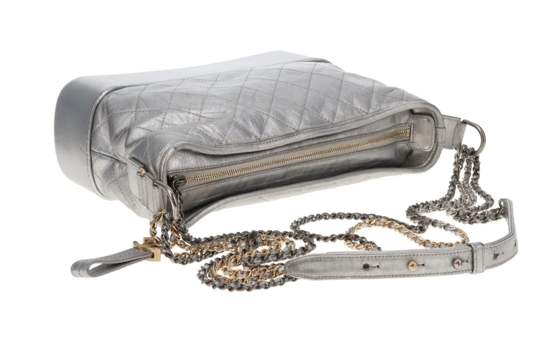 Chanel Gabrielle Medium Silver Leather 2016/17 - Image 7