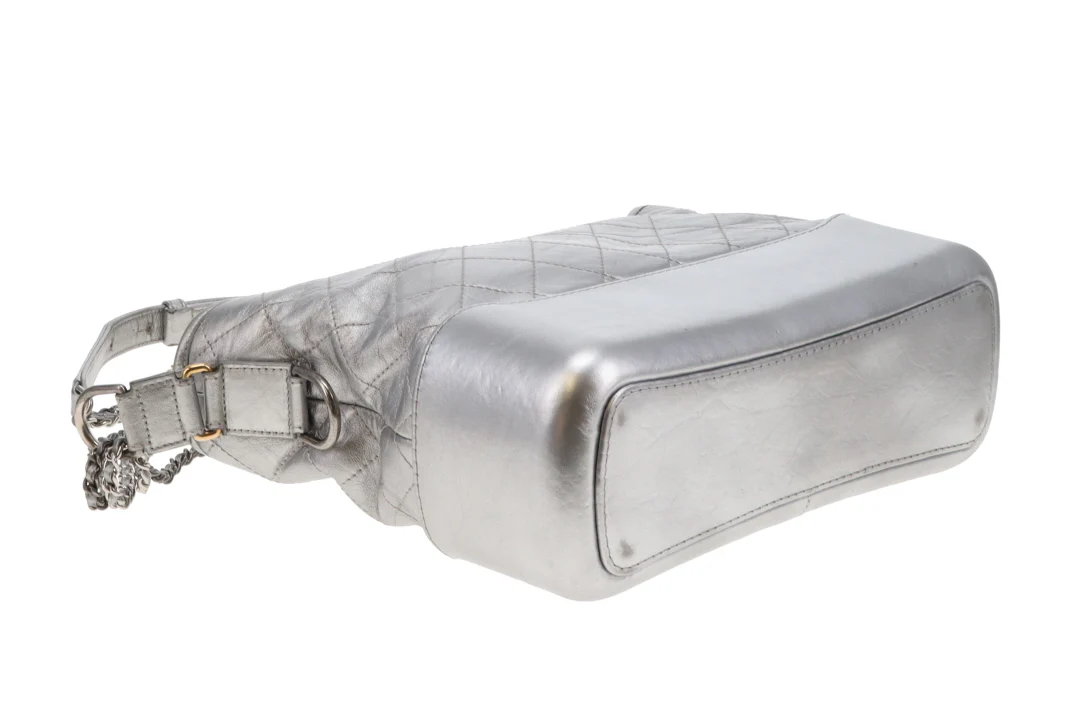 Chanel Gabrielle Medium Silver Leather 2016/17 - Image 9