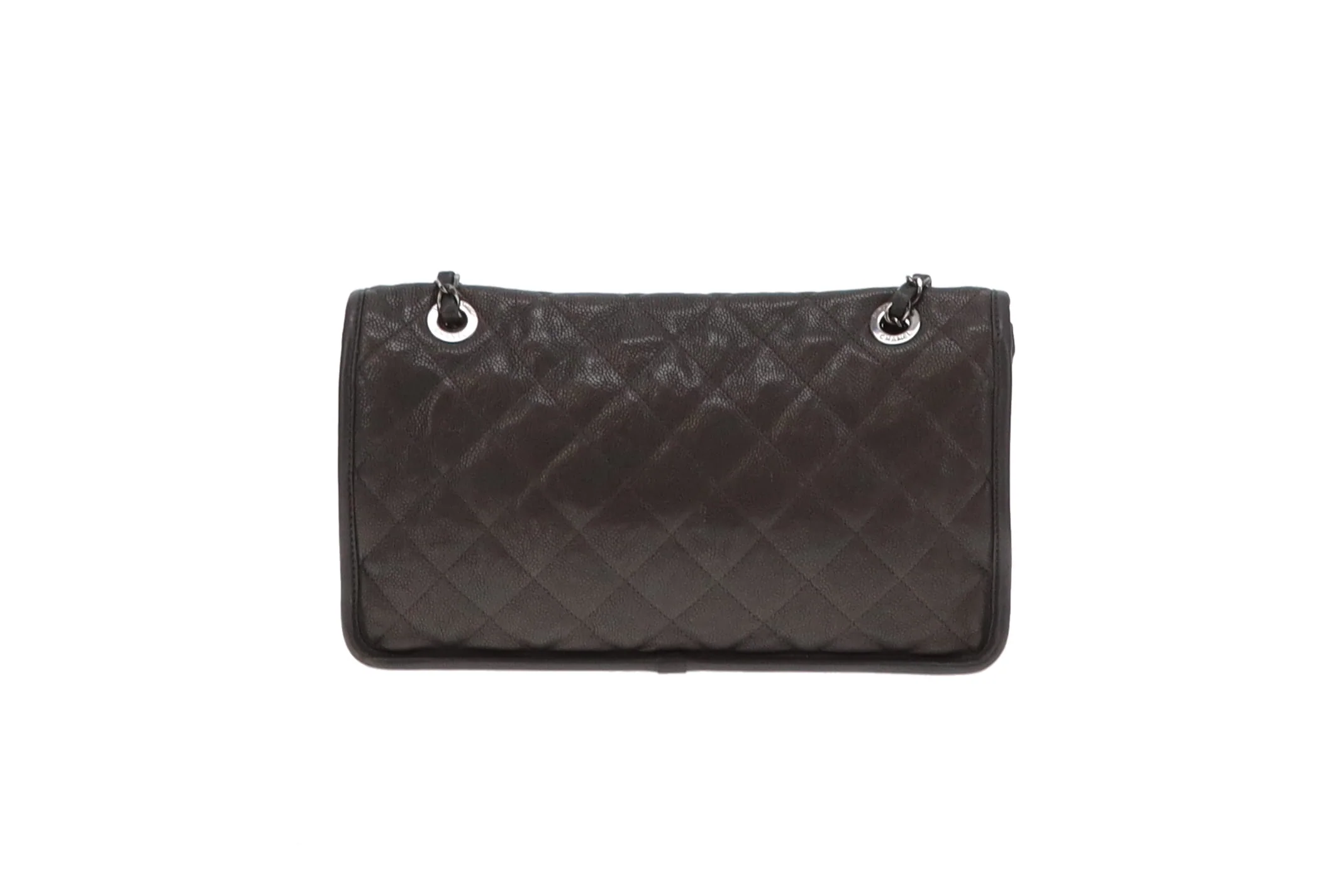 Chanel Grey Caviar French Riviera Medium Flap Bag 2014 - Image 15