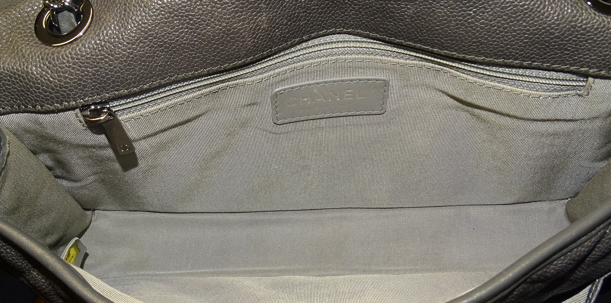 Chanel Grey Caviar French Riviera Medium Flap Bag 2014 - Image 21