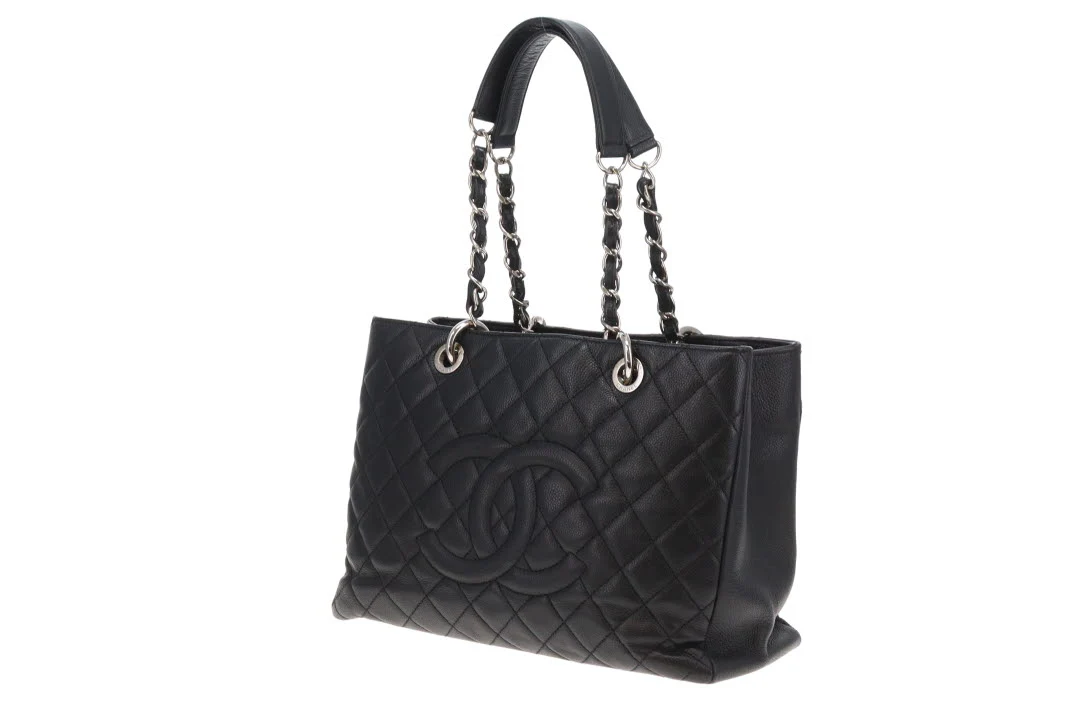 Chanel GST Grande Shopping Tote Black Caviar Leather With Silver Hardware NM - Image 10
