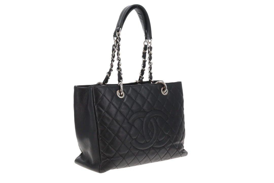 Chanel GST Grande Shopping Tote Black Caviar Leather With Silver Hardware NM - Image 3