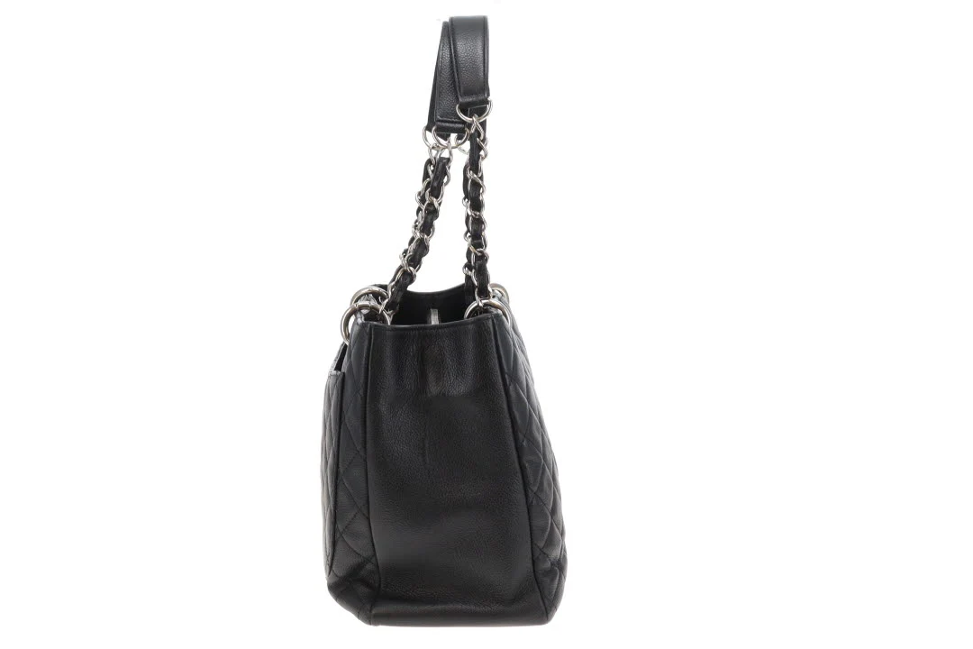 Chanel GST Grande Shopping Tote Black Caviar Leather With Silver Hardware NM - Image 4