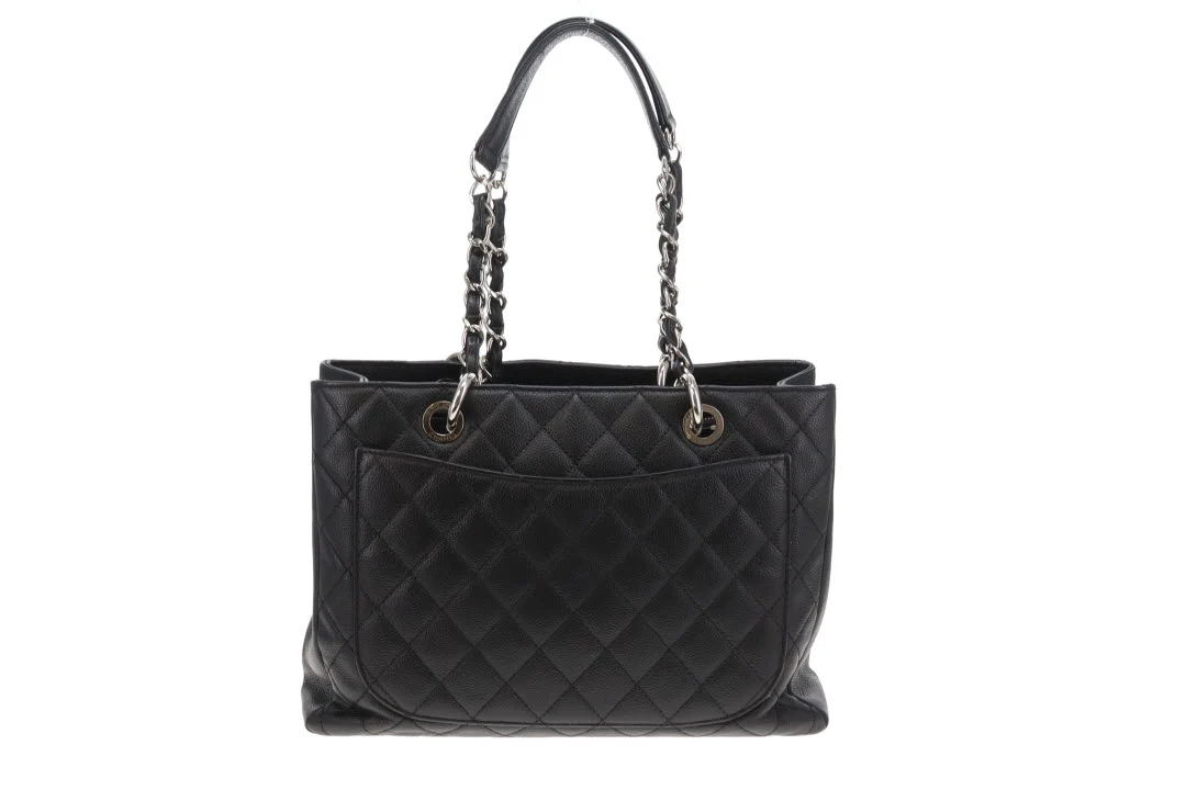 Chanel GST Grande Shopping Tote Black Caviar Leather With Silver Hardware NM - Image 5