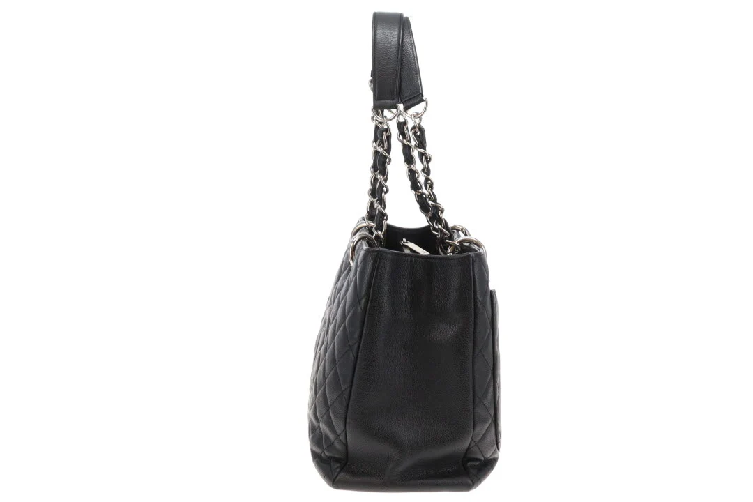 Chanel GST Grande Shopping Tote Black Caviar Leather With Silver Hardware NM - Image 6