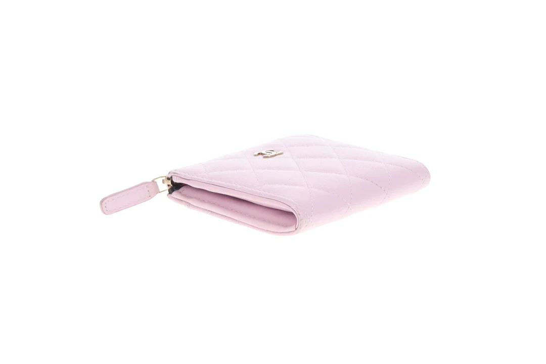 Chanel Half Zip Pale Pink Caviar Timeless Wallet - Image 5