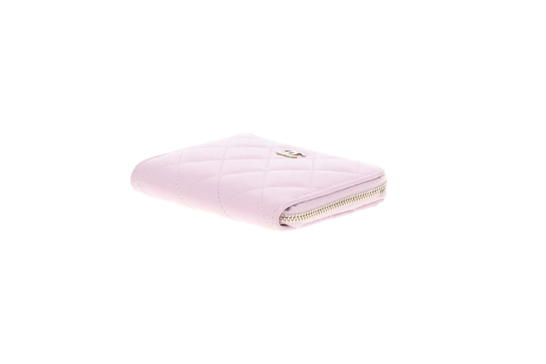 Chanel Half Zip Pale Pink Caviar Timeless Wallet - Image 7