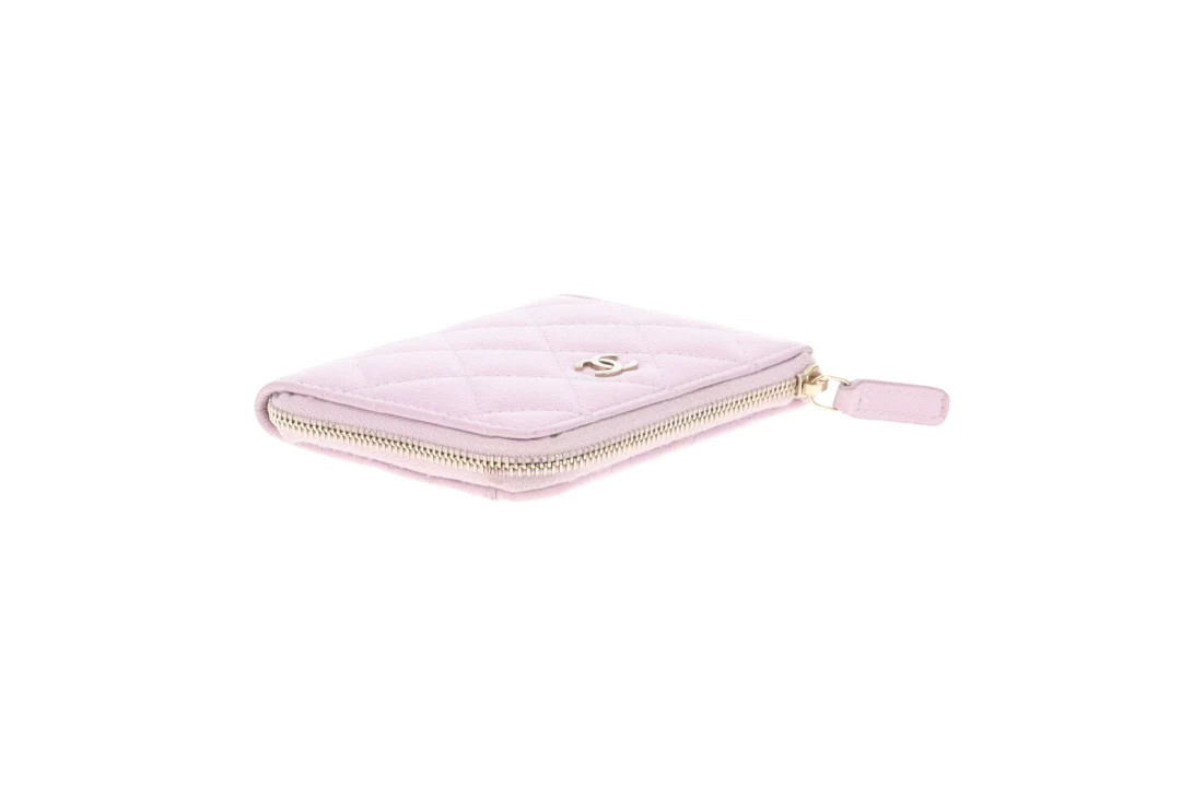 Chanel Half Zip Pale Pink Caviar Timeless Wallet - Image 8
