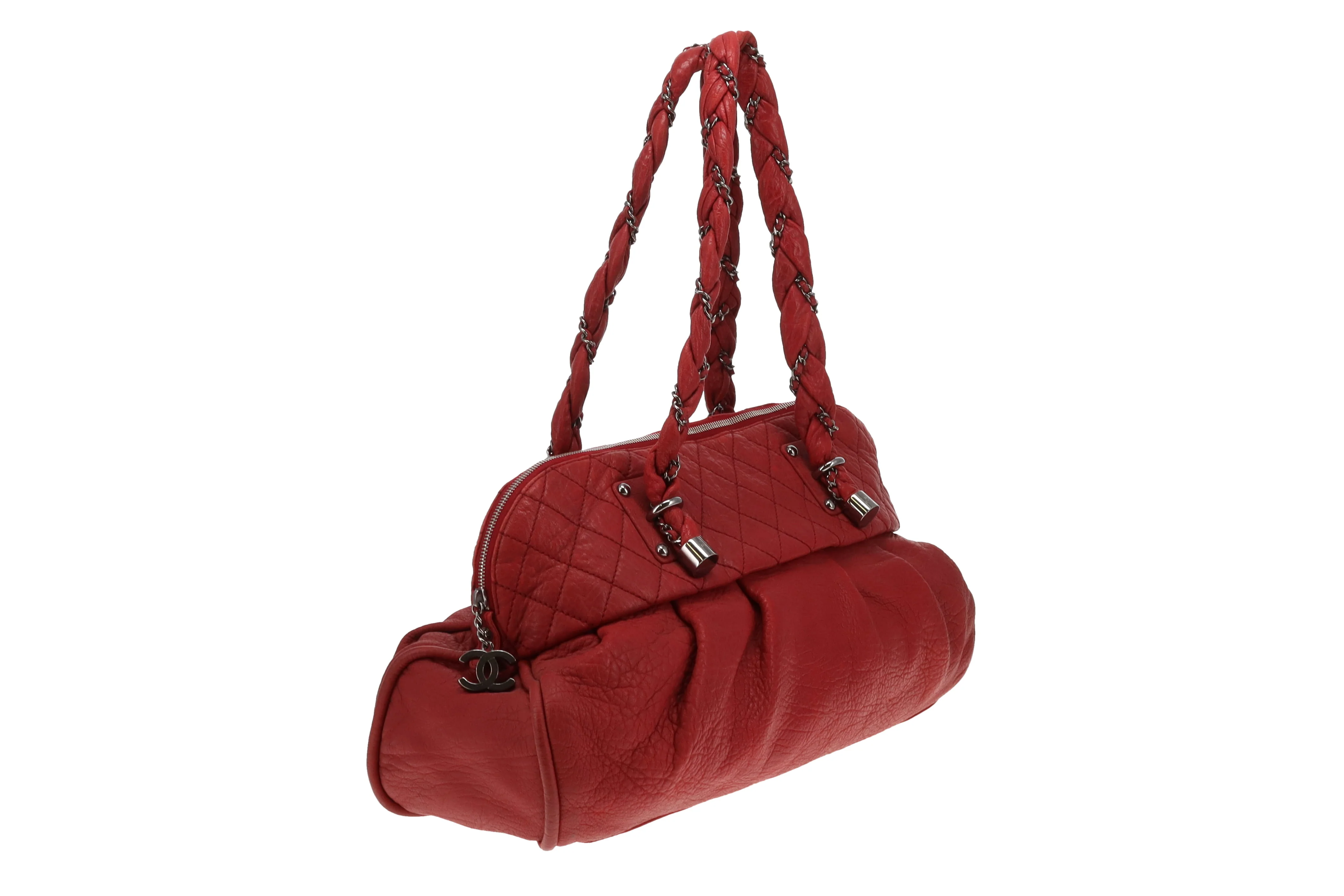 Chanel Lady Braid Large Shoulder Bag Red - Image 4