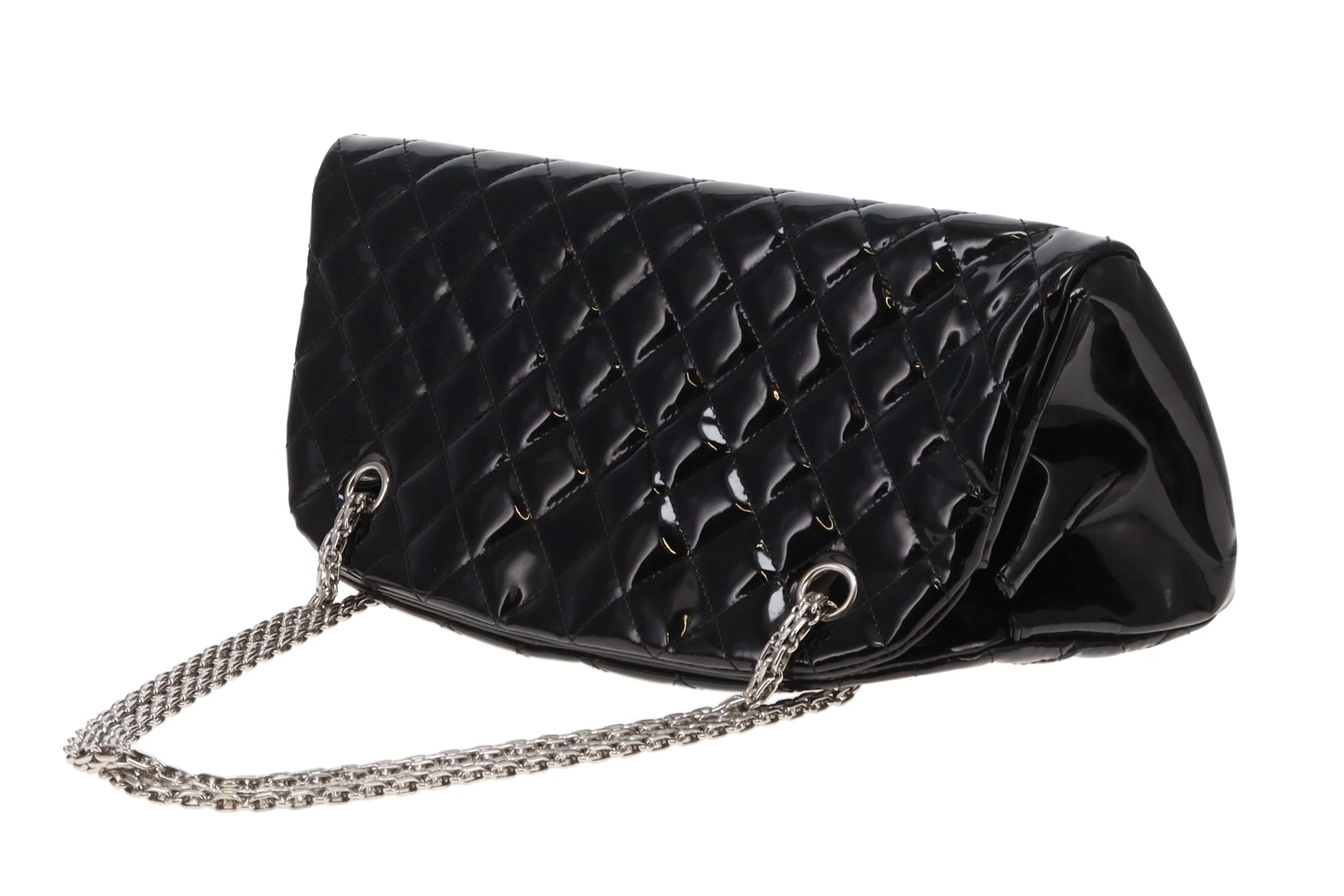 Chanel Mademoiselle Bowling Bag Black Patent Leather SHW 2011 - Image 12