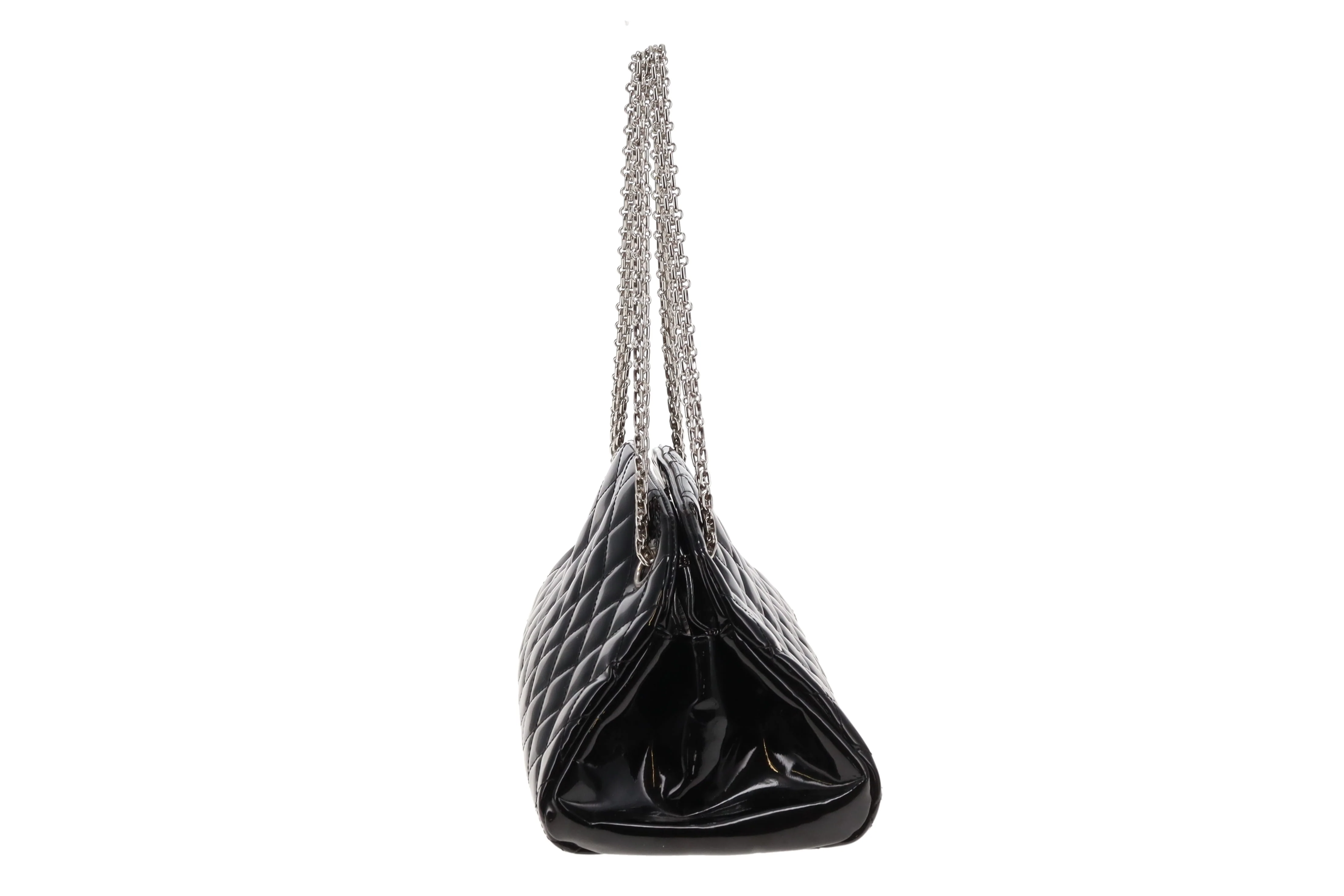 Chanel Mademoiselle Bowling Bag Black Patent Leather SHW 2011 - Image 7