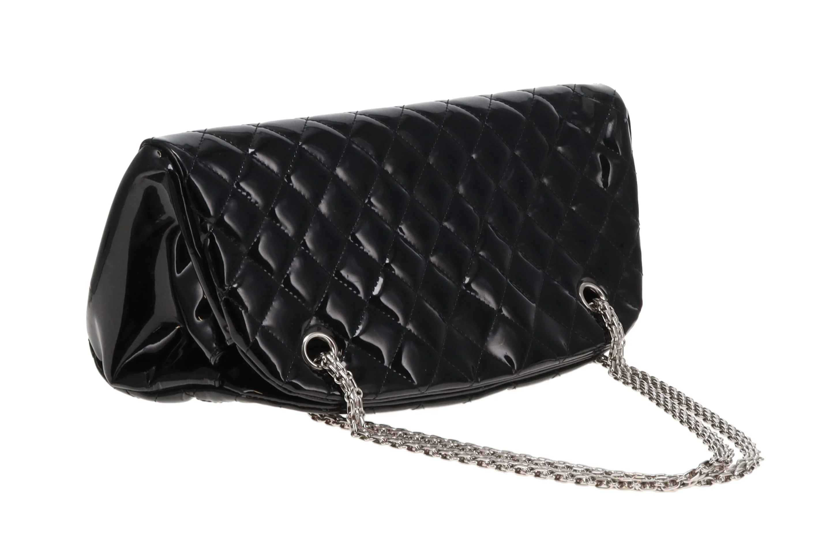 Chanel Mademoiselle Bowling Bag Black Patent Leather SHW 2011 - Image 9