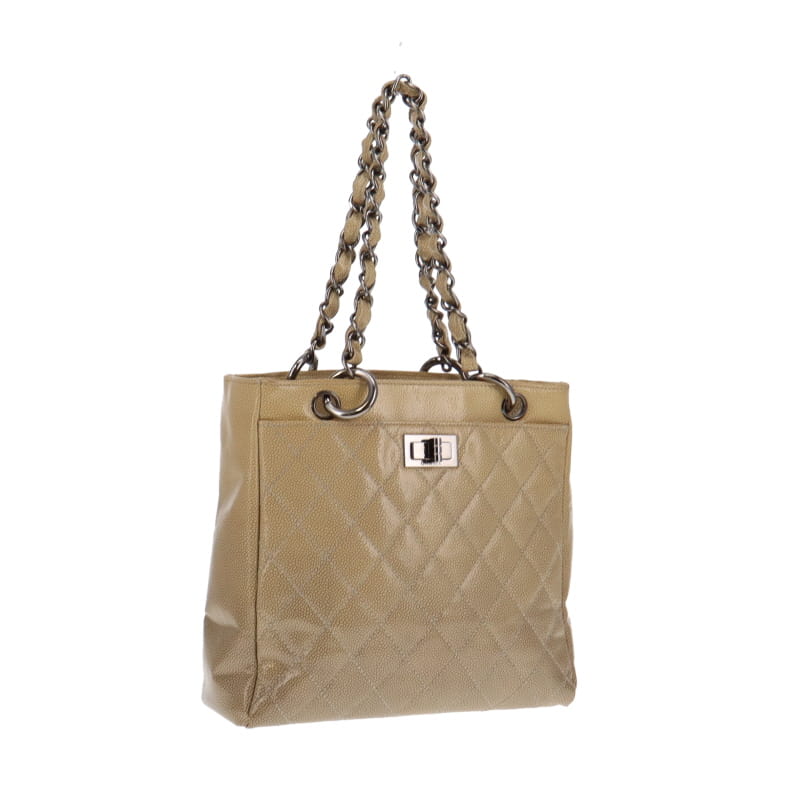 Chanel Mademoiselle Quilted Ombre Patent Caviar Leather Diamond Shine Tote - Image 3