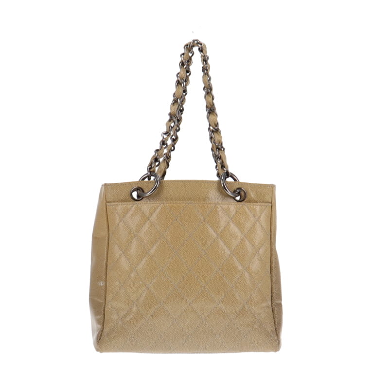 Chanel Mademoiselle Quilted Ombre Patent Caviar Leather Diamond Shine Tote - Image 5