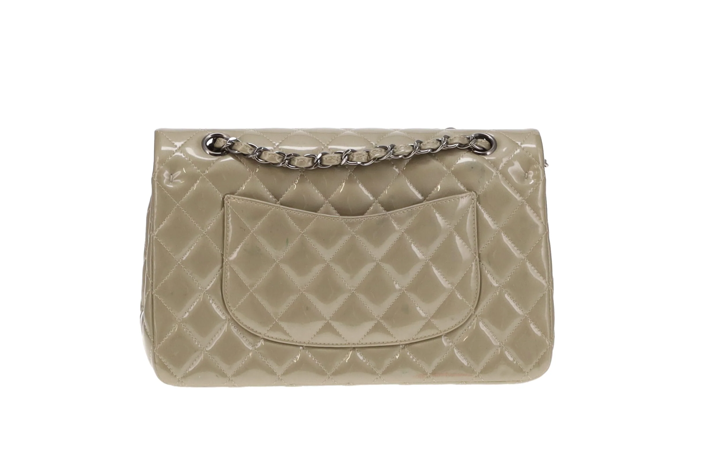 Chanel Classic Medium Double Flap Metallic Sage Green Patent GMH 2012/13 - Image 10