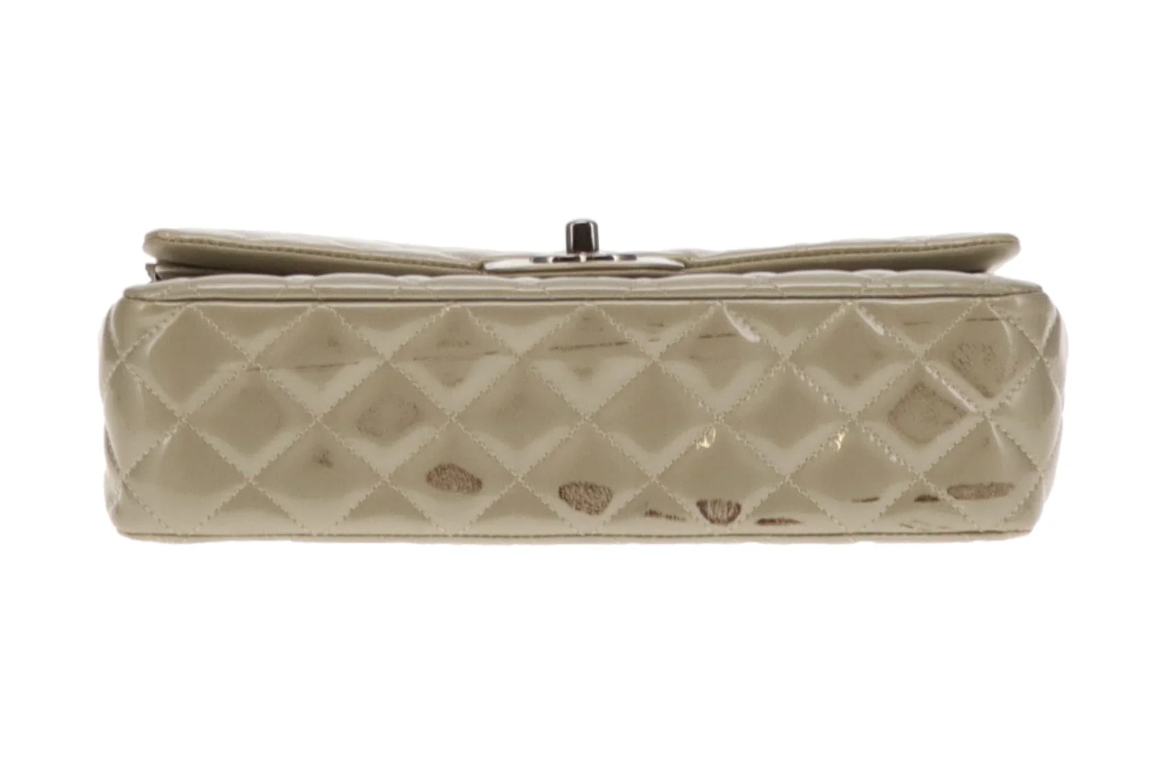 Chanel Classic Medium Double Flap Metallic Sage Green Patent GMH 2012/13 - Image 17