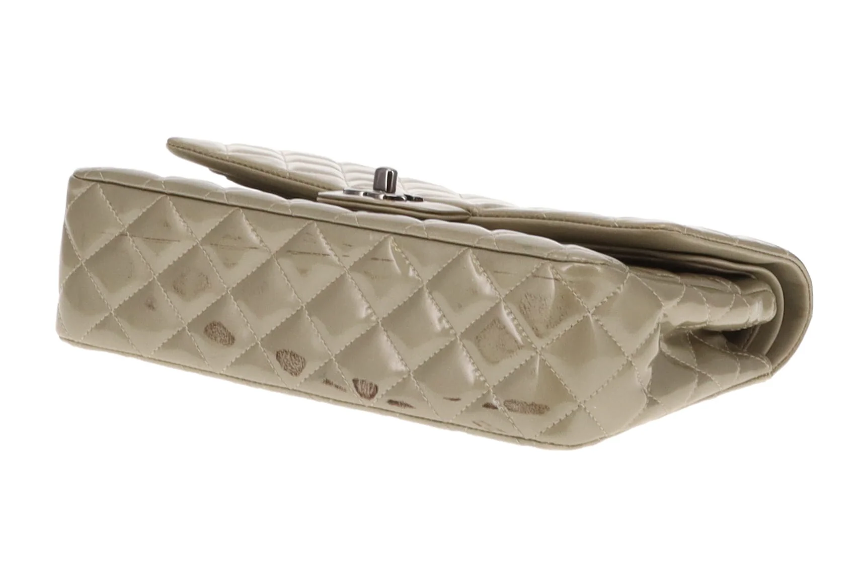 Chanel Classic Medium Double Flap Metallic Sage Green Patent GMH 2012/13 - Image 20