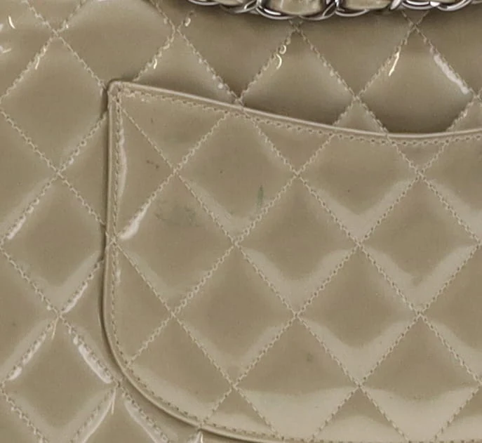 Chanel Classic Medium Double Flap Metallic Sage Green Patent GMH 2012/13 - Image 8