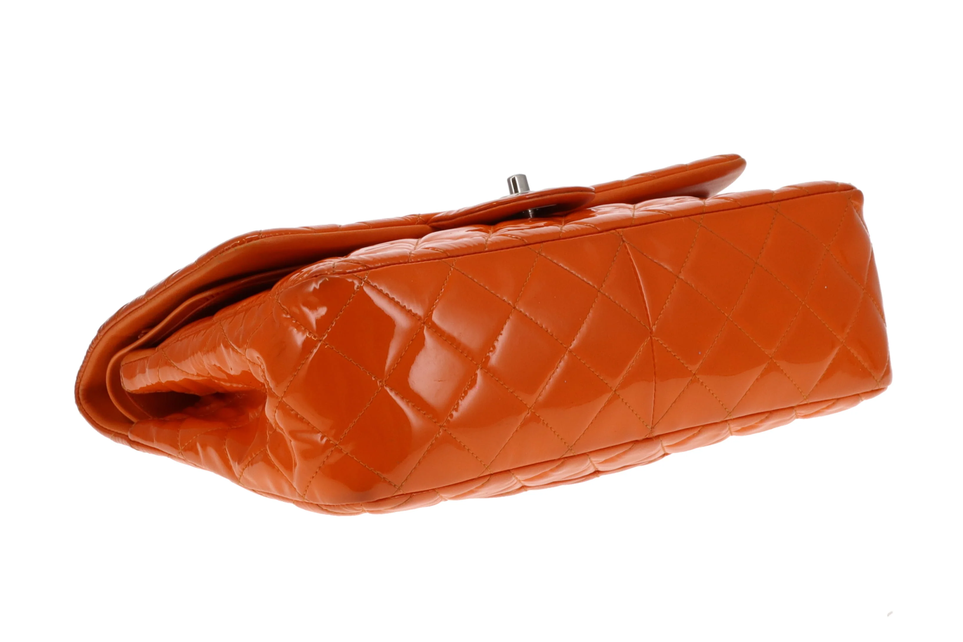 Chanel Classic Jumbo Double Flap Orange Patent SHW 2014 - Image 12