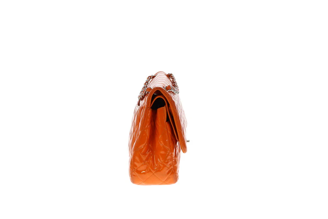 Chanel Classic Jumbo Double Flap Orange Patent SHW 2014 - Image 7