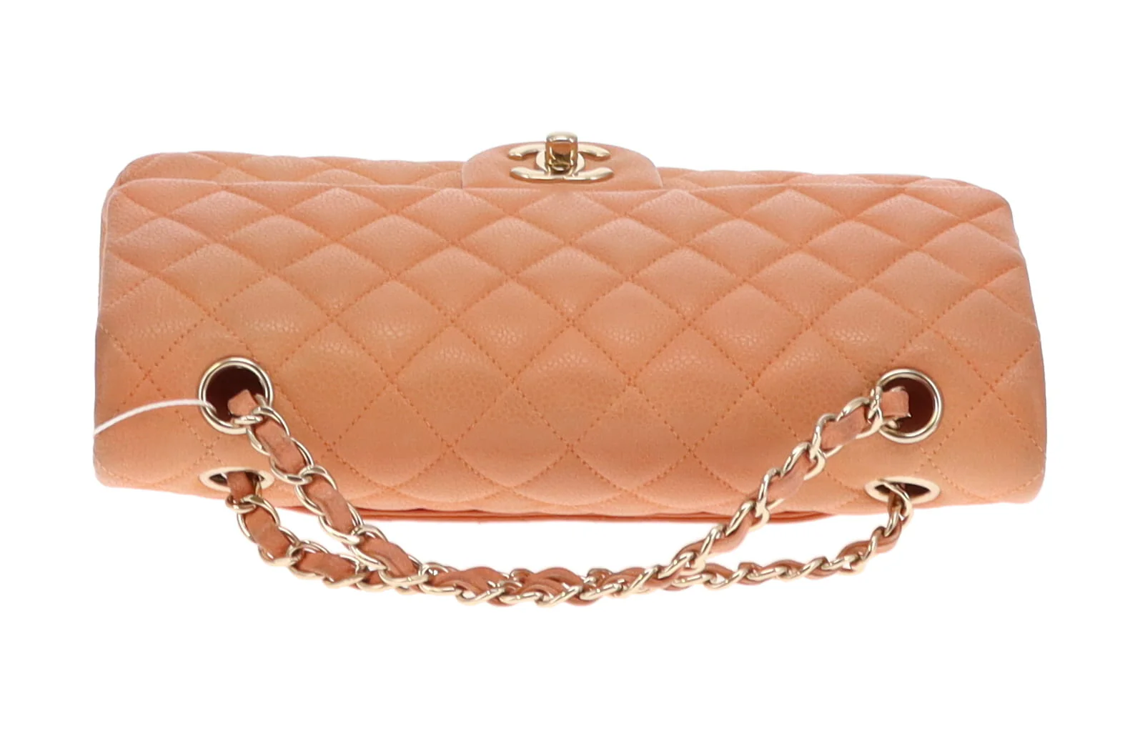 Chanel Classic Medium Double Flap Peach Caviar Leather GH 2012 - Image 11