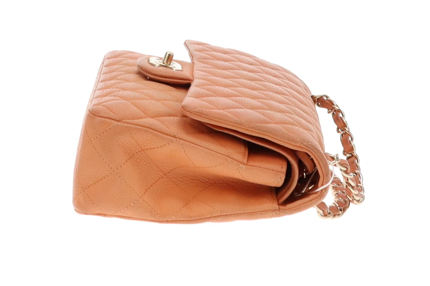 Chanel Classic Medium Double Flap Peach Caviar Leather GH 2012 - Image 12