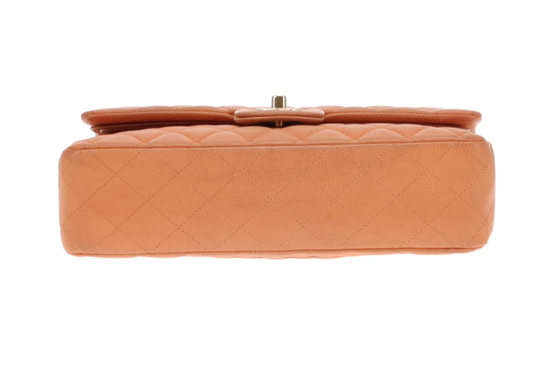 Chanel Classic Medium Double Flap Peach Caviar Leather GH 2012 - Image 13