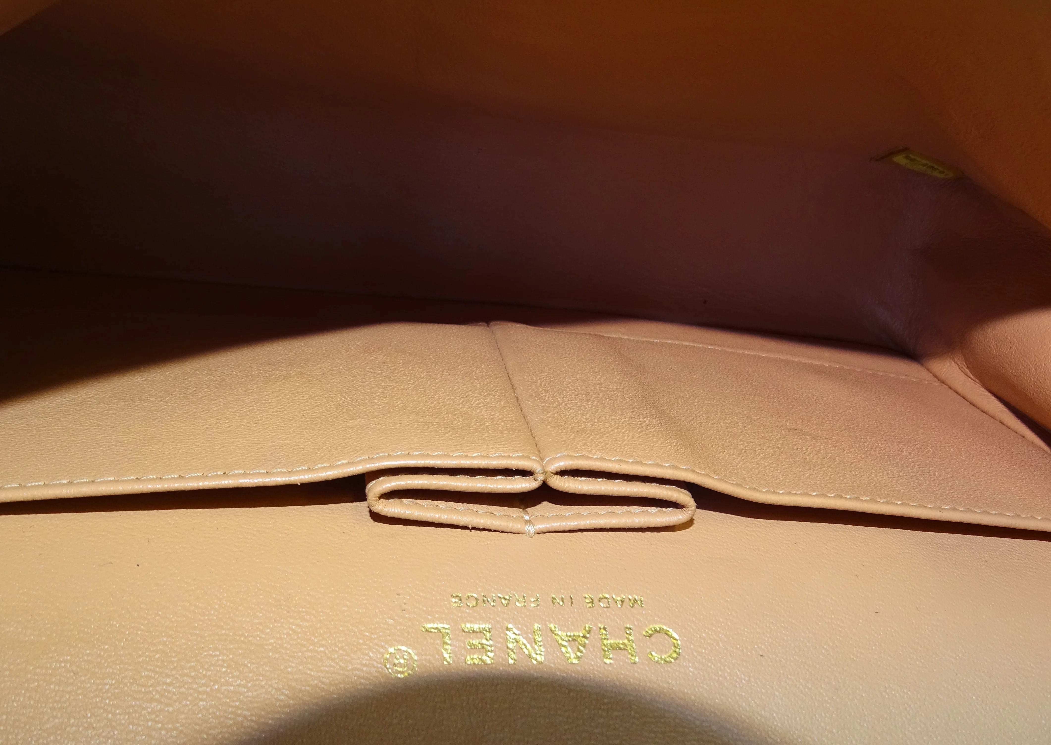 Chanel Classic Medium Double Flap Peach Caviar Leather GH 2012 - Image 15