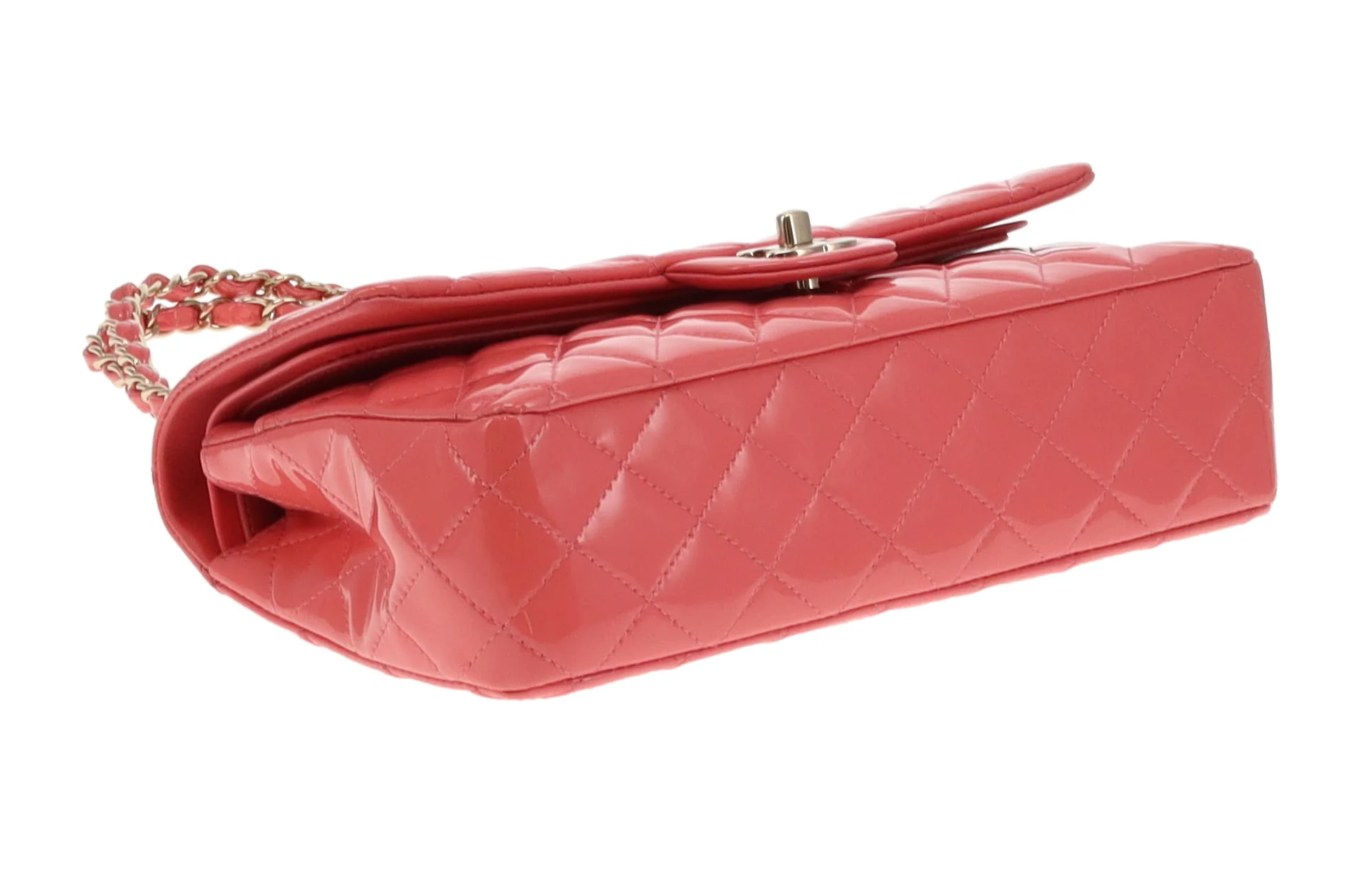 Chanel Petal Pink Patent Classic Double Flap Bag 2016/17 - Image 12