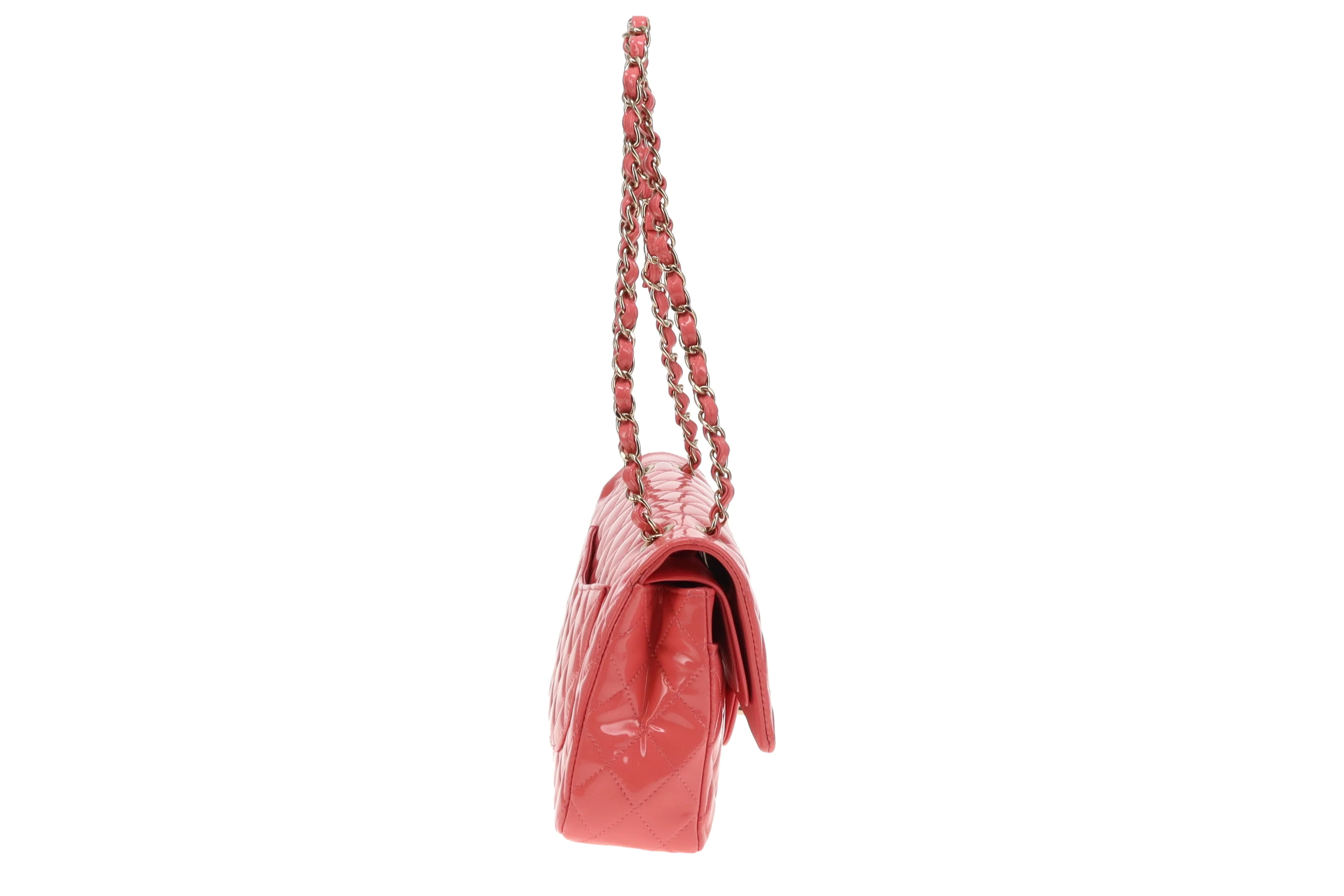 Chanel Petal Pink Patent Classic Double Flap Bag 2016/17 - Image 6