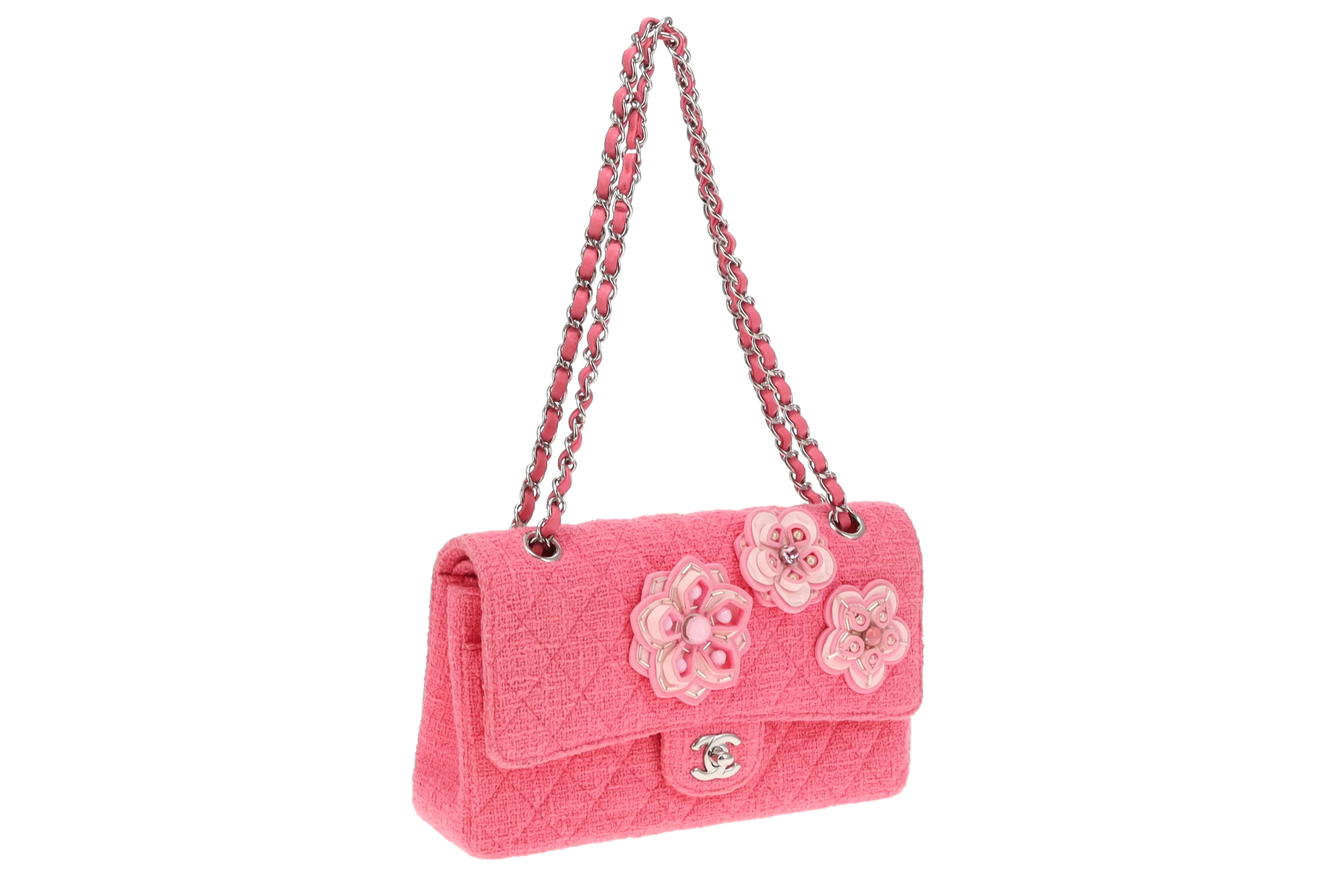 Chanel Pink 2016C Tweed Medium Double Flap Bag Very Rare - Image 6