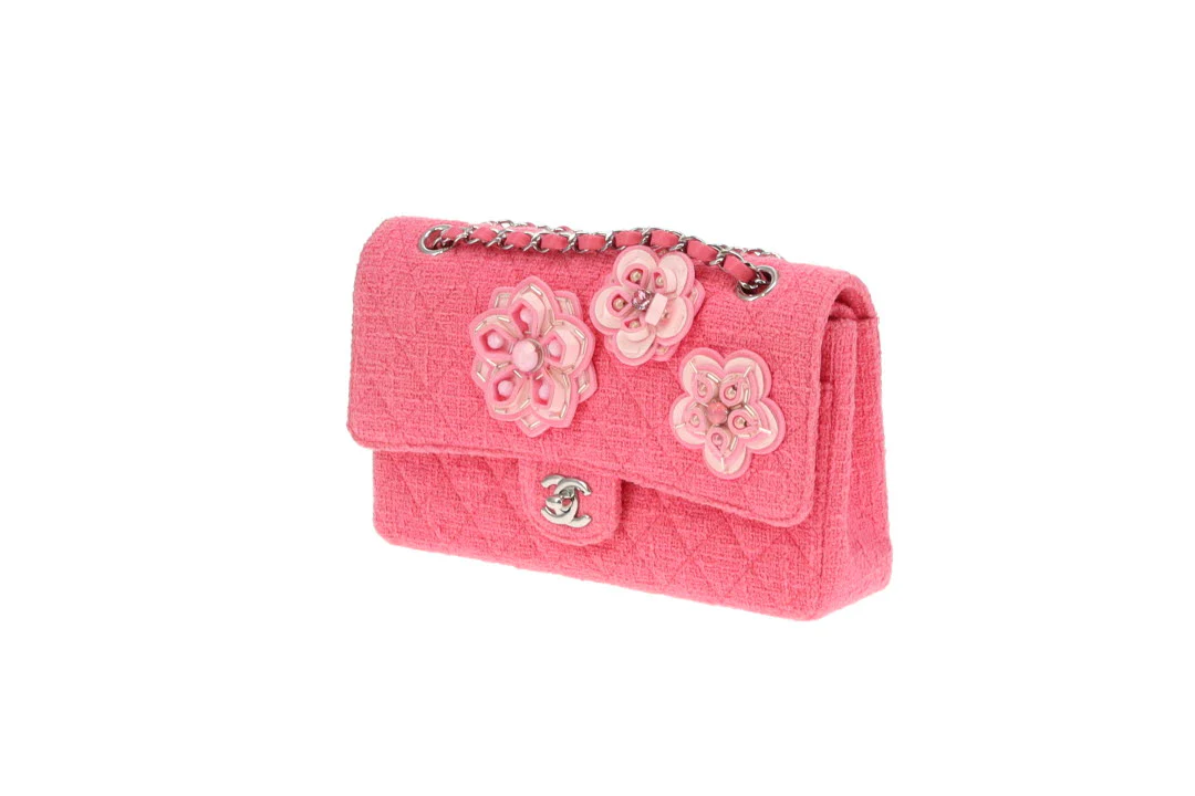 Chanel Pink 2016C Tweed Medium Double Flap Bag Very Rare - Image 9
