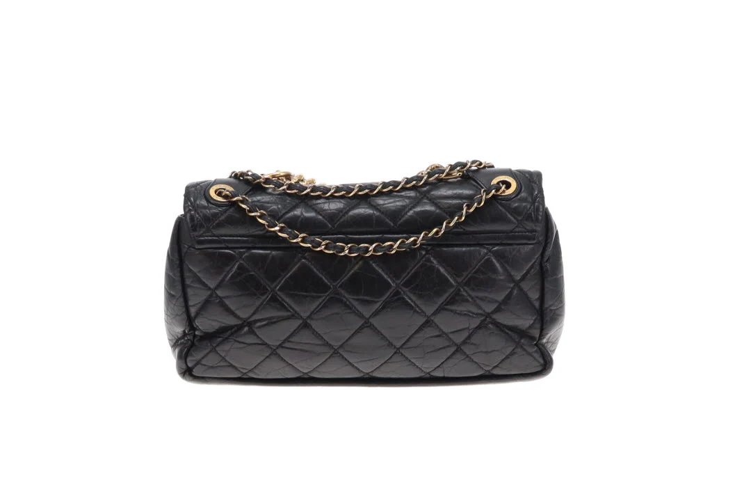 Chanel Pondichery Flap Bag Black Calfskin GHW 2012 - Image 8