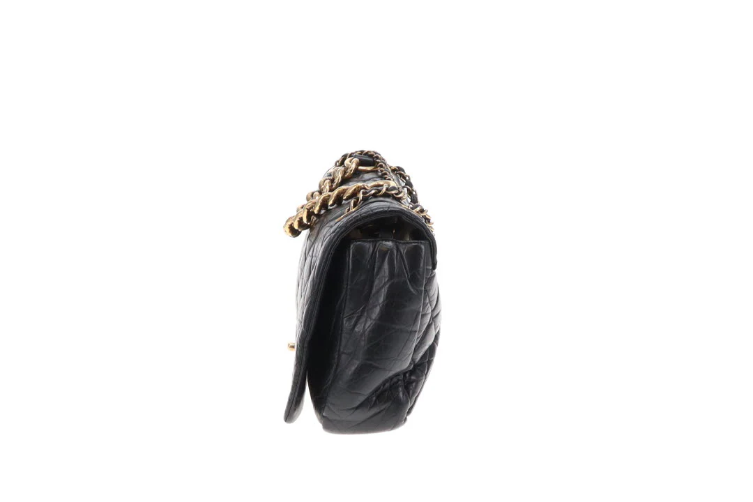 Chanel Pondichery Flap Bag Black Calfskin GHW 2012 - Image 9