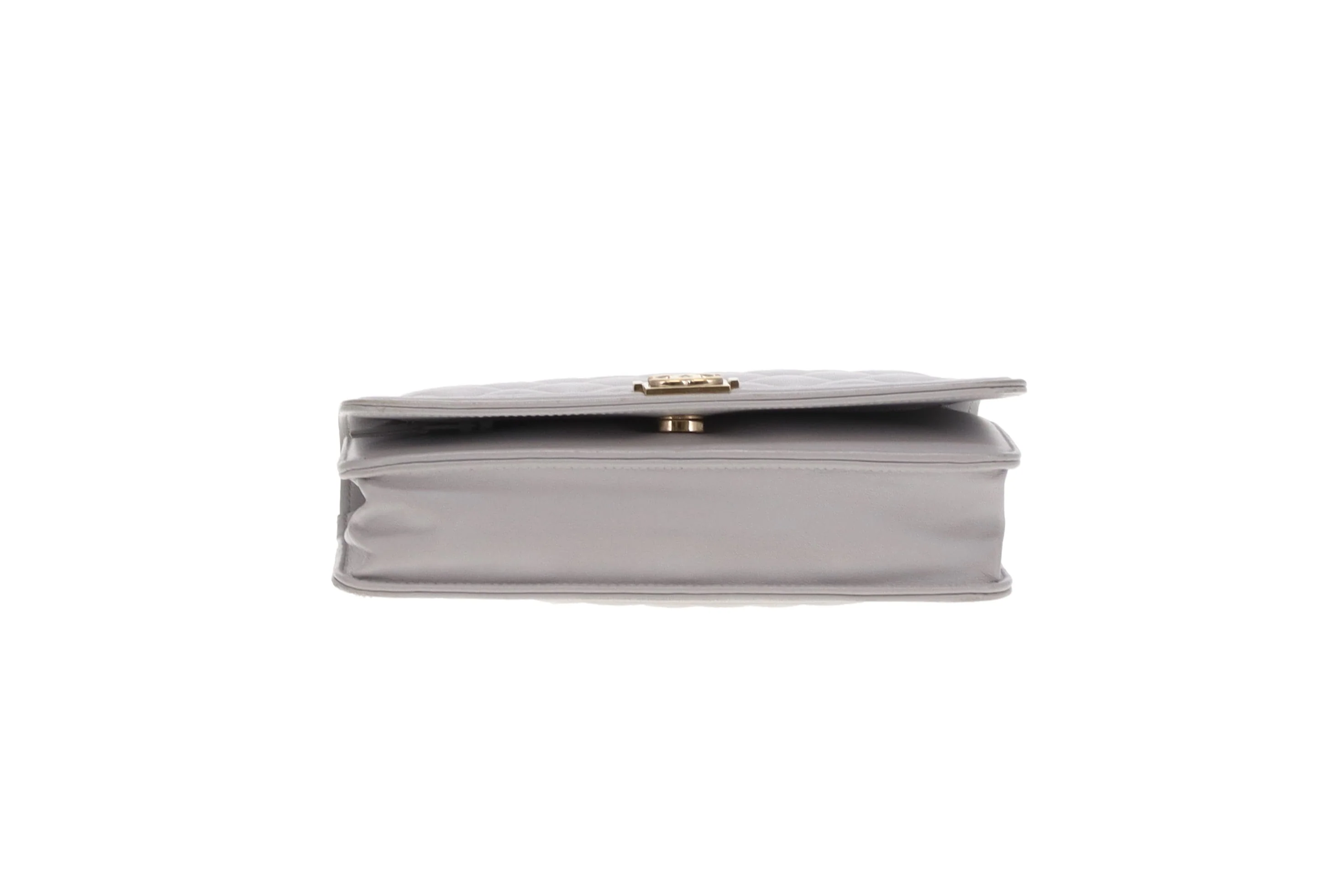 Chanel Wallet On Chain Boy Quilted Lambskin Grey 2018 - Image 13