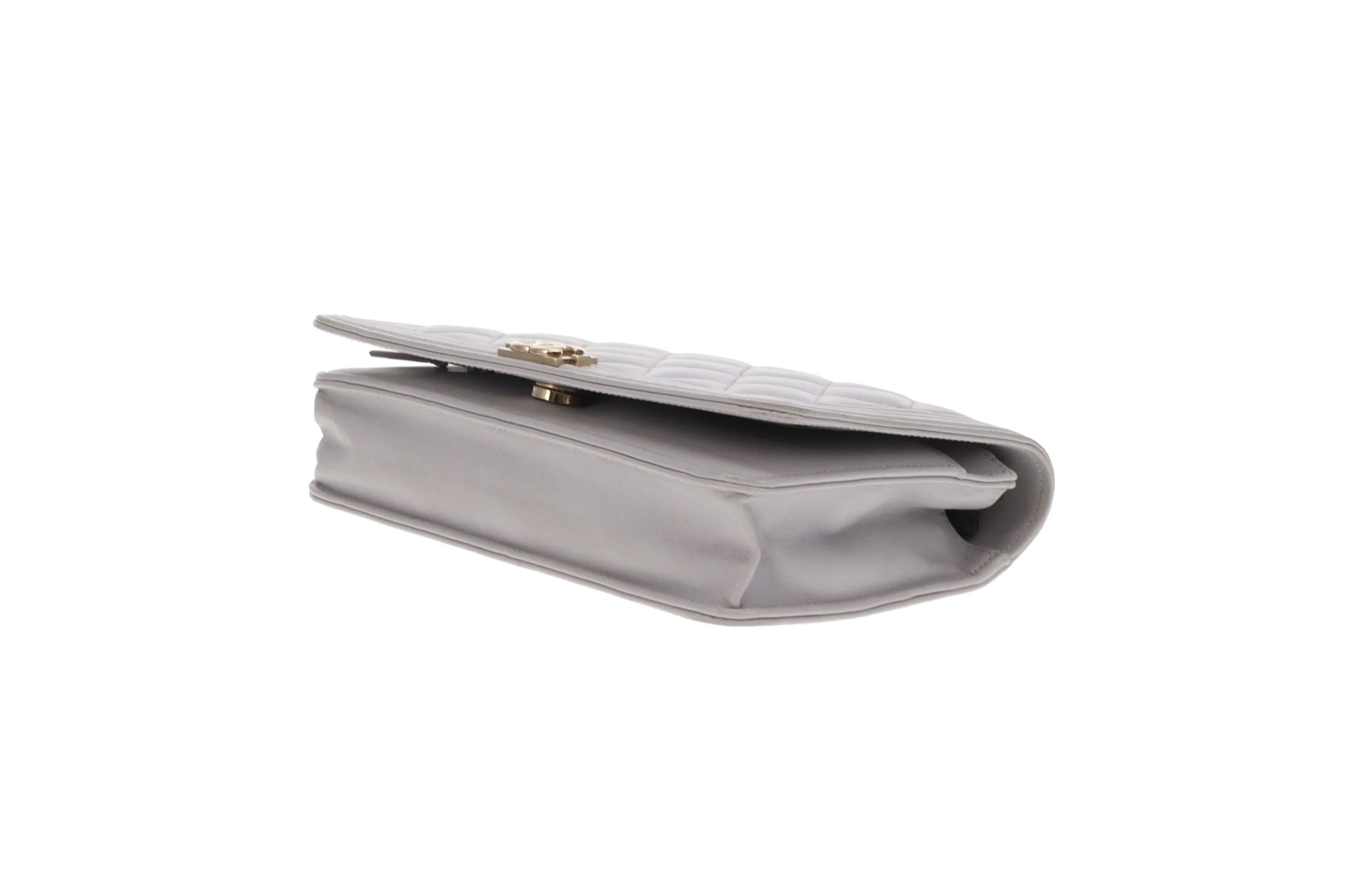 Chanel Wallet On Chain Boy Quilted Lambskin Grey 2018 - Image 14