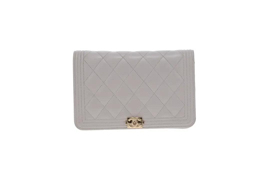 Chanel Wallet On Chain Boy Quilted Lambskin Grey 2018 - Image 3