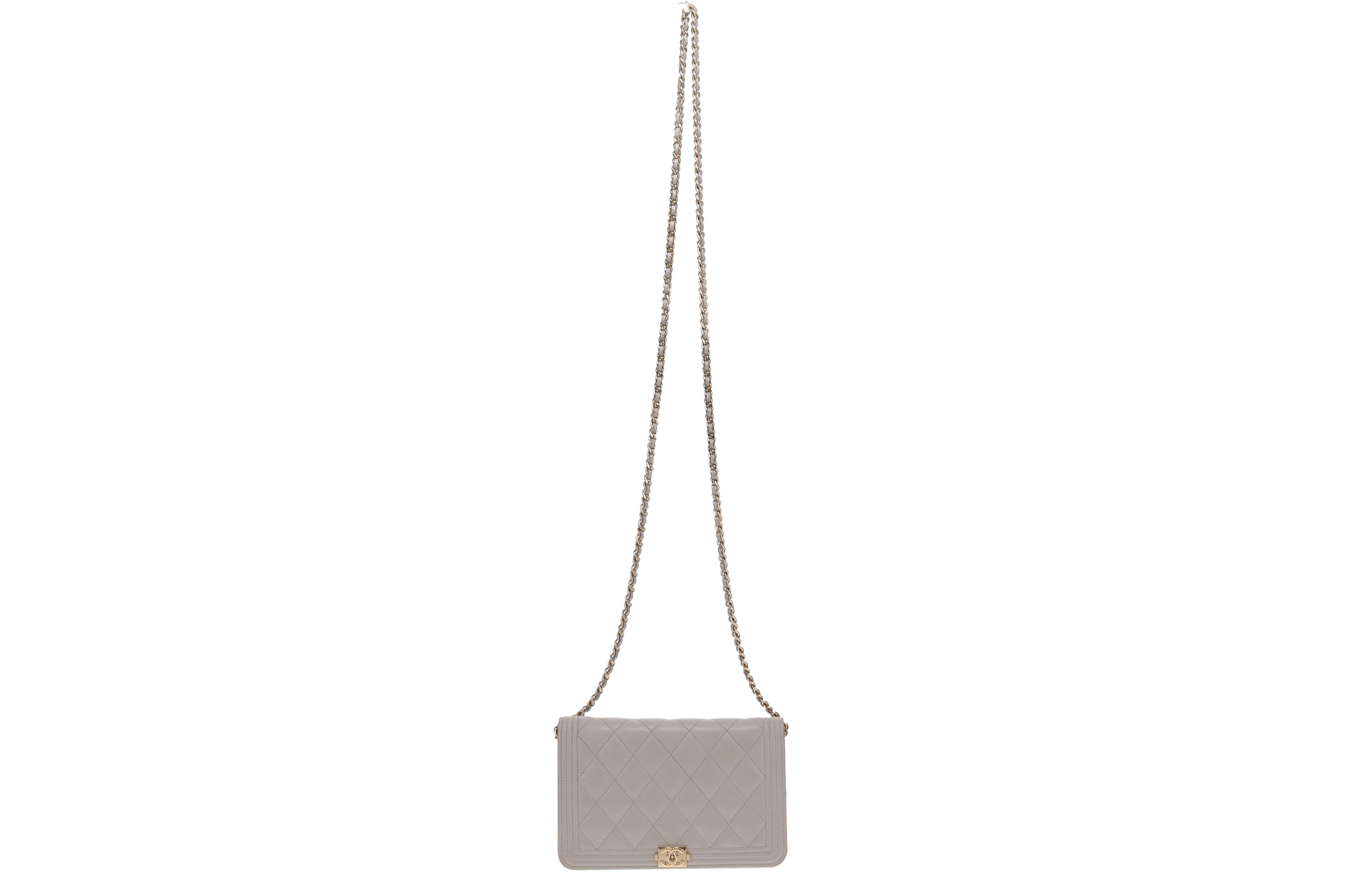 Chanel Wallet On Chain Boy Quilted Lambskin Grey 2018 - Image 4