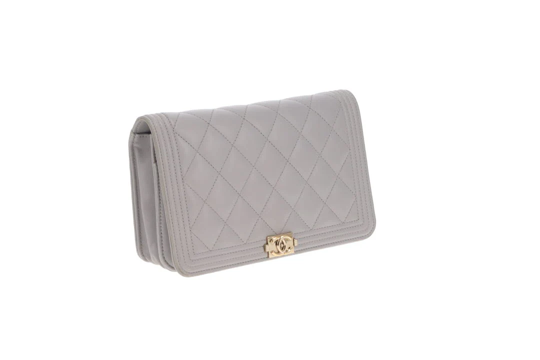 Chanel Wallet On Chain Boy Quilted Lambskin Grey 2018 - Image 5