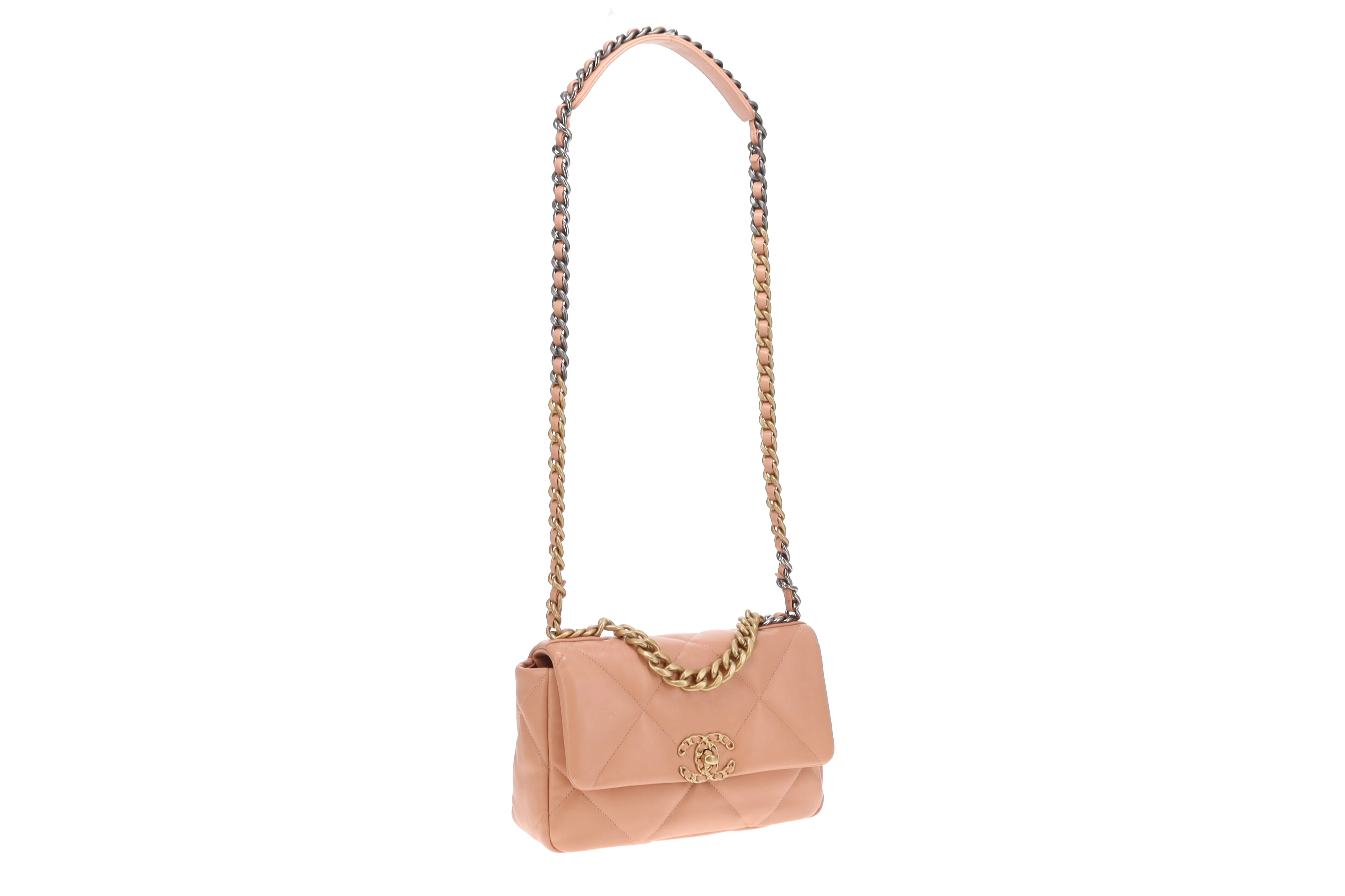 Chanel 19 Salmon Pink Small Chanel (NFID) - Image 12