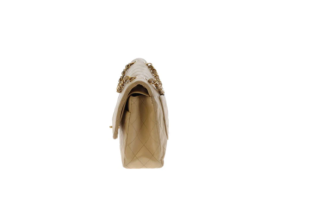 Chanel Classic Medium Double Flap Vintage Beige Lambskin GH (1991/94) - Image 10