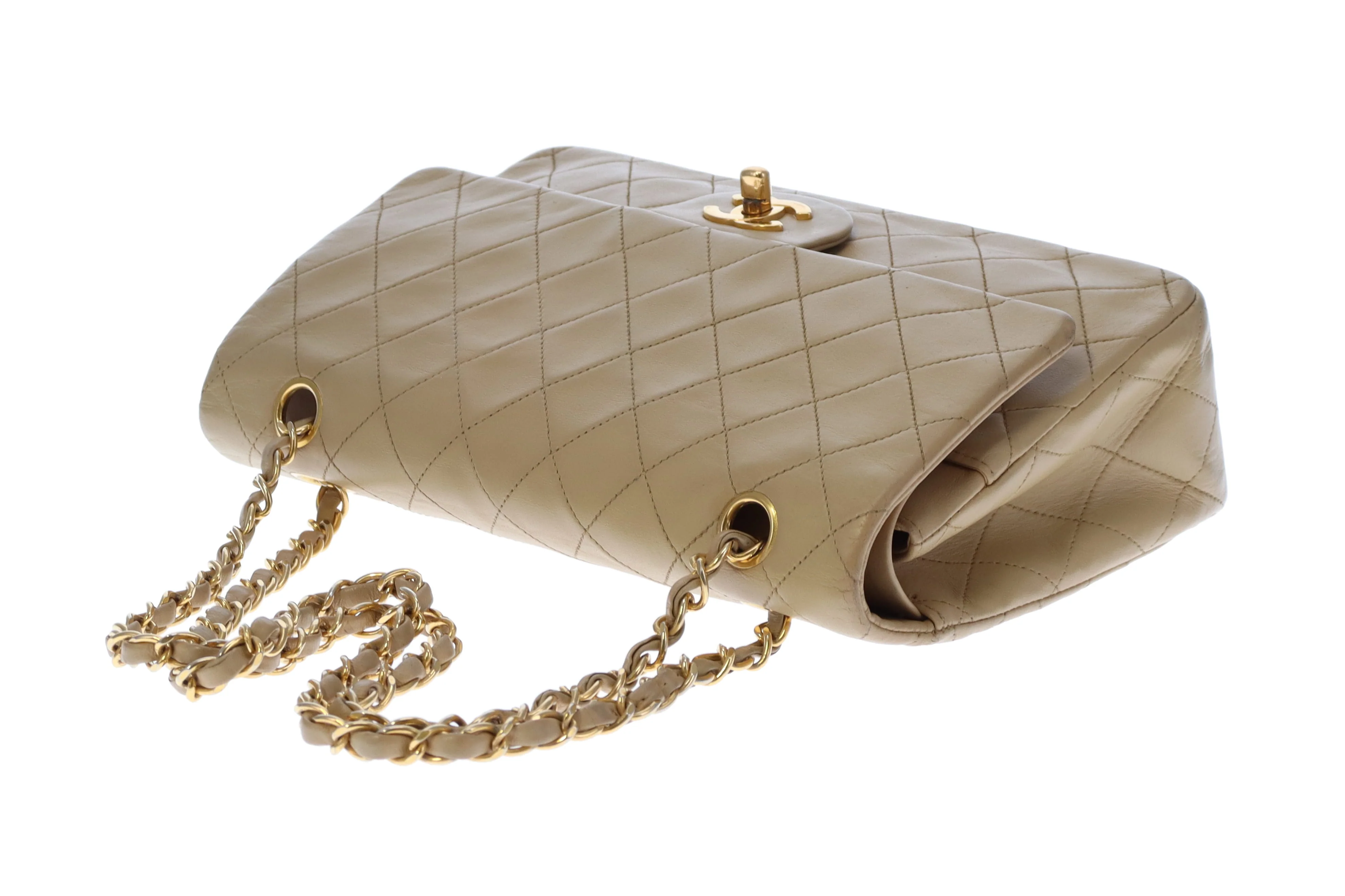 Chanel Classic Medium Double Flap Vintage Beige Lambskin GH (1991/94) - Image 11