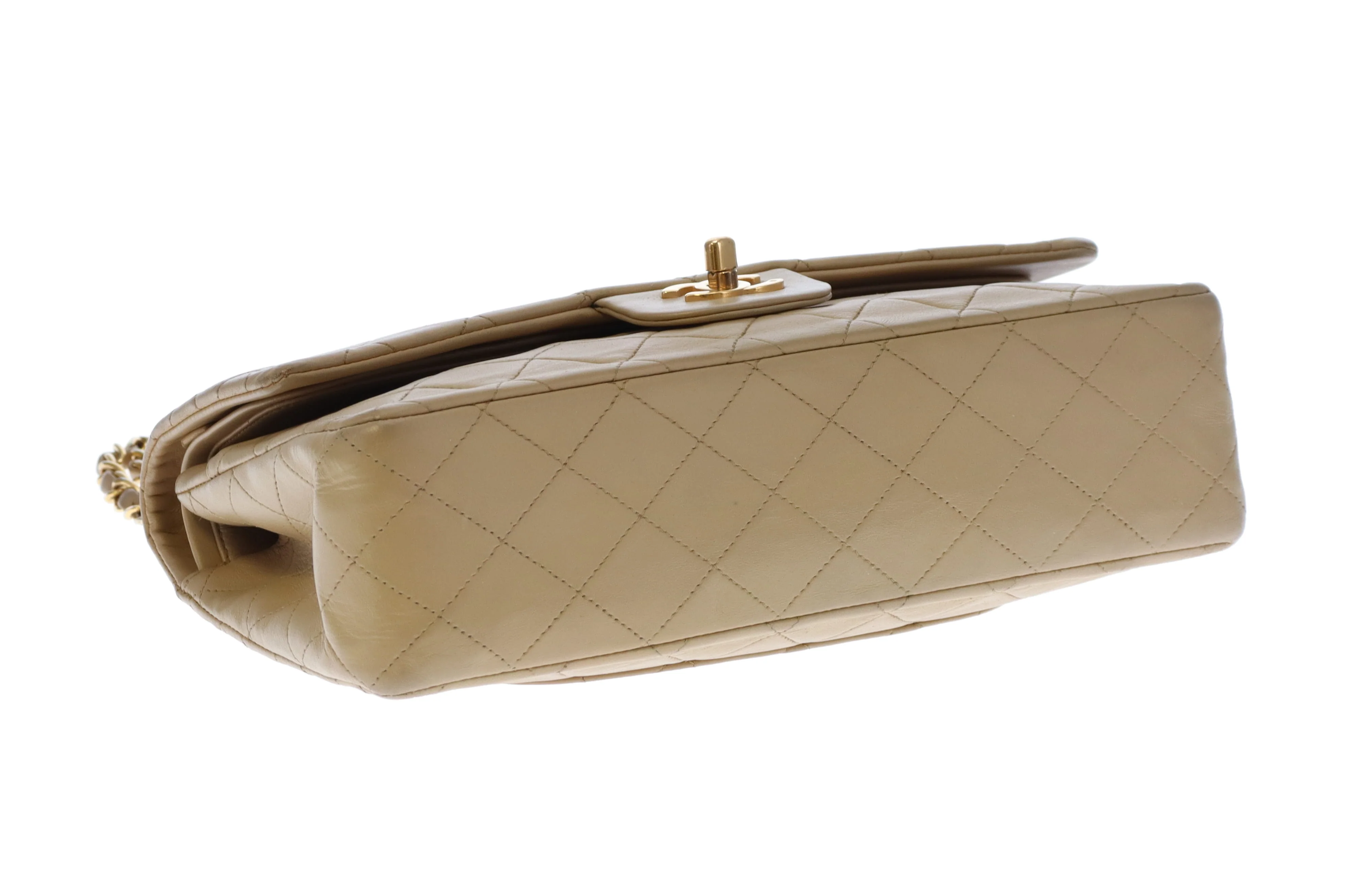 Chanel Classic Medium Double Flap Vintage Beige Lambskin GH (1991/94) - Image 12