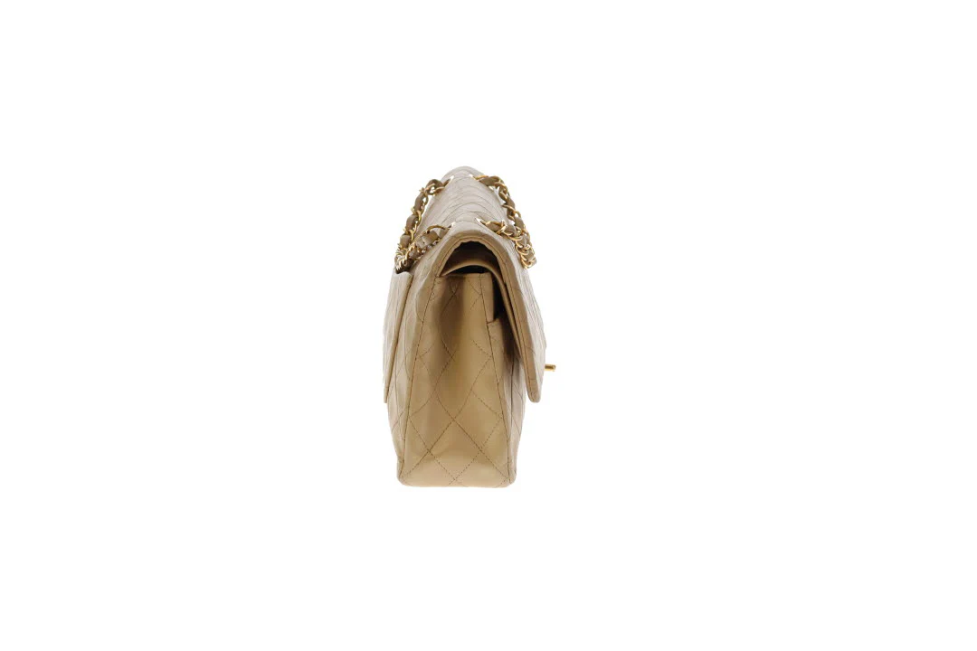 Chanel Classic Medium Double Flap Vintage Beige Lambskin GH (1991/94) - Image 8